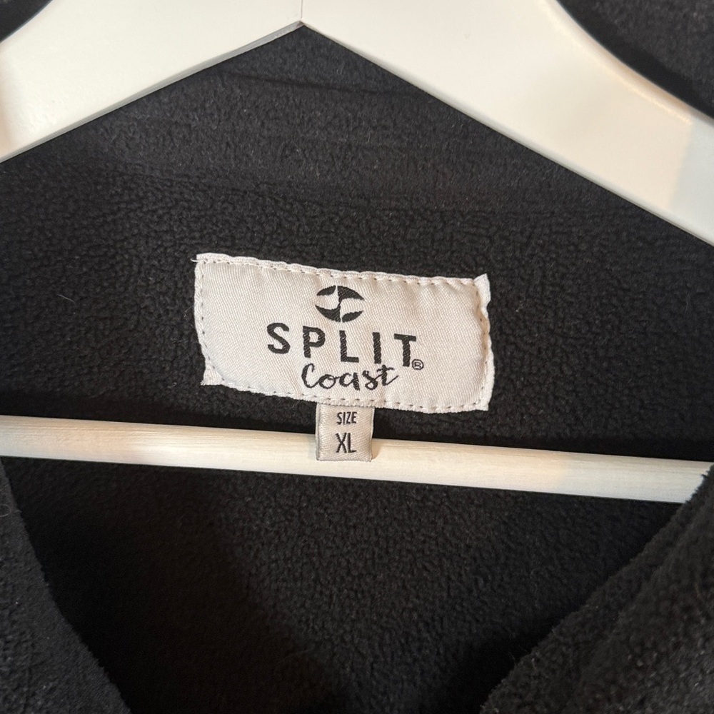 Split Coast Black Fleece Button Down Shacket Cozy… - image 2